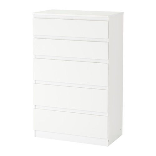 Ikea-Kullen-Schubladen-Kommode, Schlafzimmer-Möbel, mit 5 Schubladen, weiß
