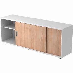 Sideboard 160x40x59,6cm weiß/Nussbaum