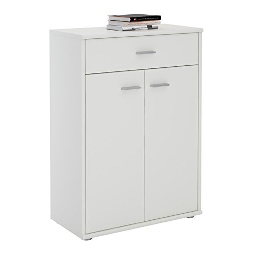 CARO-Möbel Kommode Sideboard Schrank Tommy in weiß, Anrichte Highboard mit Schublade und 2 Türen
