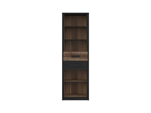 BLACK RED WHITE® Highboard Kassel | Bücherregal mit viel Stauraum | Standregal für Wohnzimmer, Esszimmer | Mehrzweckschrank Industrial, Modern | in Braun