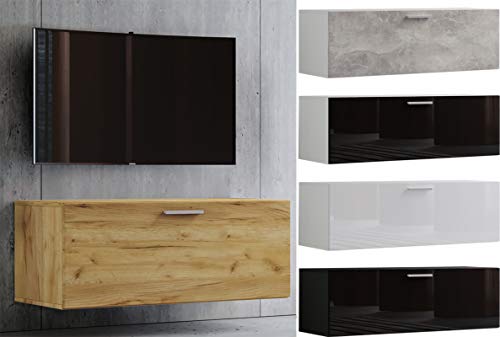 VCM Holz TV Wandboard Hänge Lowboard Fernsehschrank hängend Wandschrank Tisch Fernso 95, Weiß/Beton-Optik