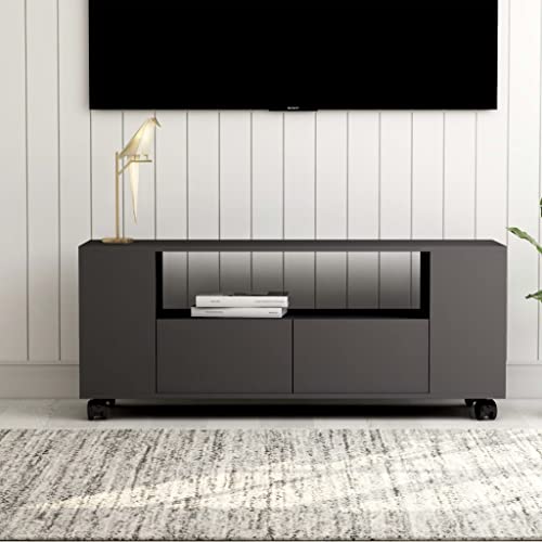 QJBSAVVA Schrank, Fernseher Tisch Modern Board Wohnzimmertisch Geeignet für Wohnzimmer Fernseher Schlafzimmer Den Flur Grau 120x35x48 cm Holzwerkstoff
