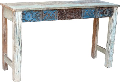 GURU SHOP Sideboard, Highboard im Antik Look mit Vielen Details - Modell 10, Beige, 79x133x47 cm, Kommoden & Sideboards